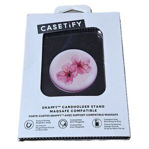 Casetify Pink Floral MagSafe Cardholder Stand